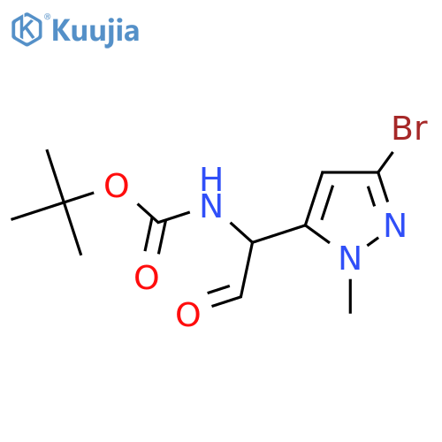 tert-butyl N-1-(3-bromo-1-methyl-1H-pyrazol-5-yl)-2-oxoethylcarbamate structure