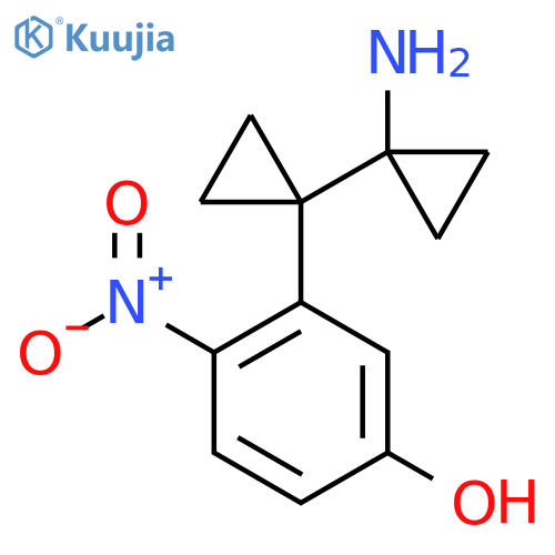 3-1-(1-aminocyclopropyl)cyclopropyl-4-nitrophenol structure