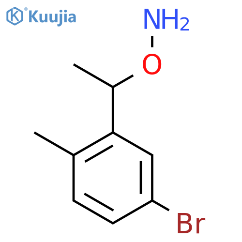O-[1-(5-bromo-2-methylphenyl)ethyl]hydroxylamine structure