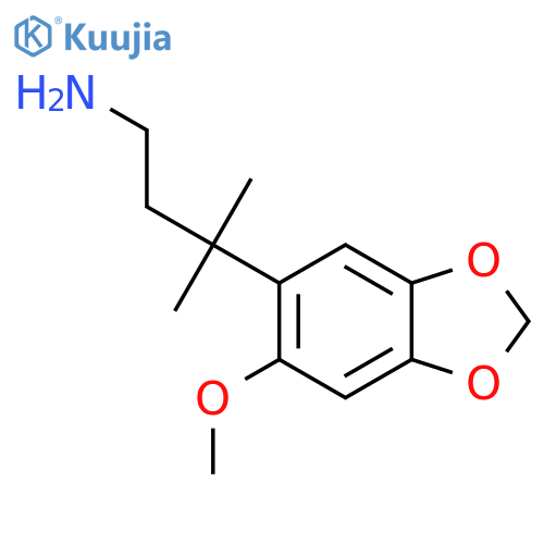 3-(6-methoxy-1,3-dioxaindan-5-yl)-3-methylbutan-1-amine structure