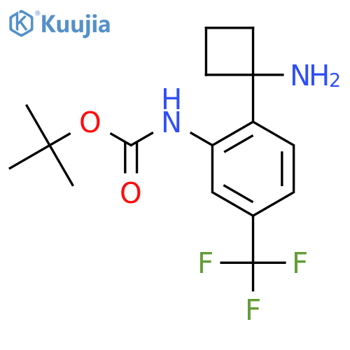 tert-butyl N-2-(1-aminocyclobutyl)-5-(trifluoromethyl)phenylcarbamate structure