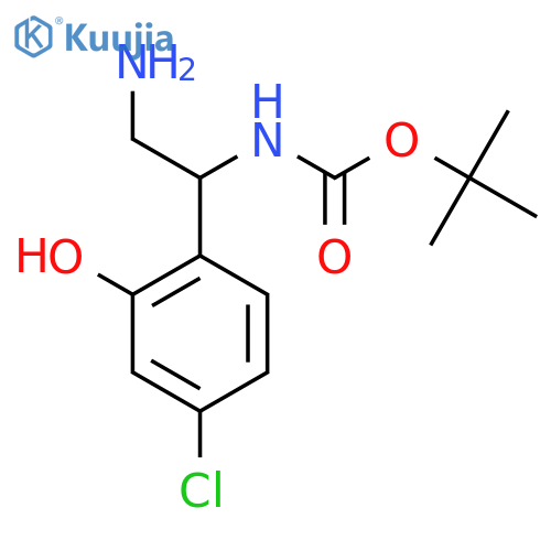 tert-butyl N-2-amino-1-(4-chloro-2-hydroxyphenyl)ethylcarbamate structure