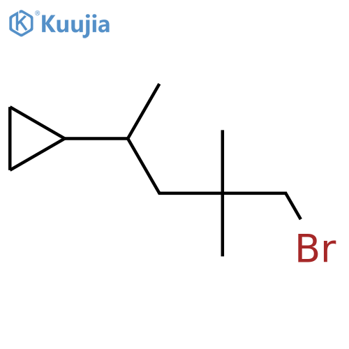 (5-bromo-4,4-dimethylpentan-2-yl)cyclopropane structure
