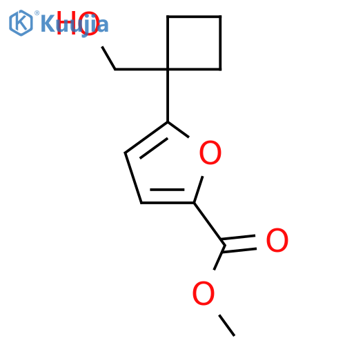 methyl 5-1-(hydroxymethyl)cyclobutylfuran-2-carboxylate structure
