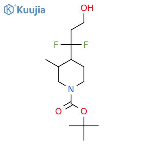 tert-butyl 4-(1,1-difluoro-3-hydroxypropyl)-3-methylpiperidine-1-carboxylate structure
