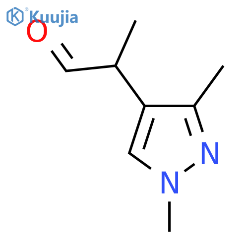 2-(1,3-dimethyl-1H-pyrazol-4-yl)propanal structure