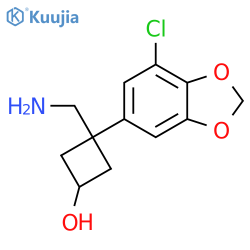 3-(aminomethyl)-3-(7-chloro-1,3-dioxaindan-5-yl)cyclobutan-1-ol structure