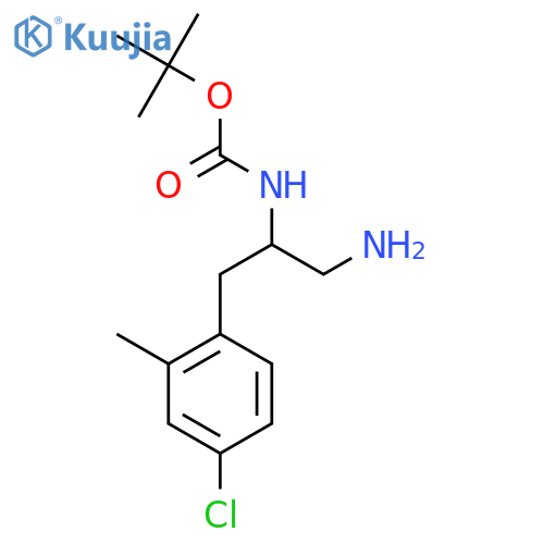 tert-butyl N-1-amino-3-(4-chloro-2-methylphenyl)propan-2-ylcarbamate structure
