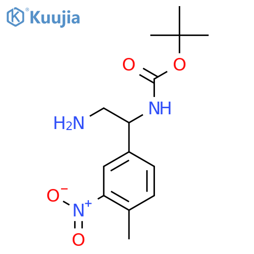 tert-butyl N-2-amino-1-(4-methyl-3-nitrophenyl)ethylcarbamate structure