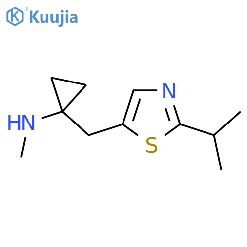N-methyl-1-{2-(propan-2-yl)-1,3-thiazol-5-ylmethyl}cyclopropan-1-amine structure