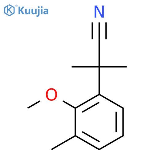 2-(2-methoxy-3-methylphenyl)-2-methylpropanenitrile structure