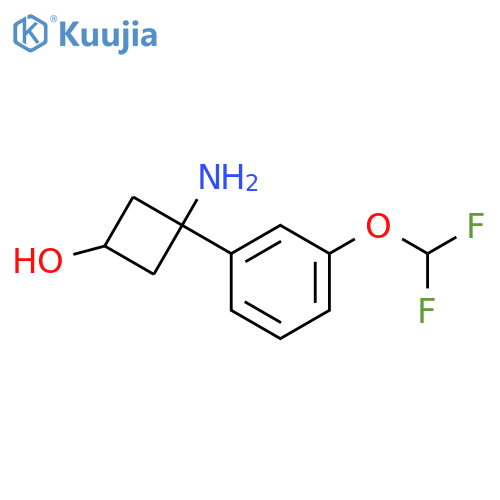 3-amino-3-3-(difluoromethoxy)phenylcyclobutan-1-ol structure