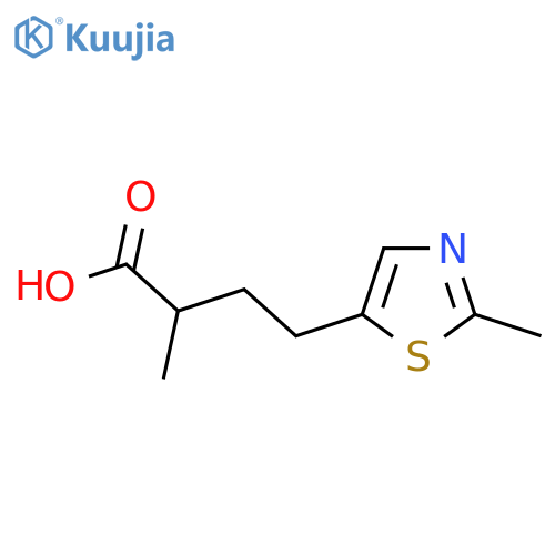 2-methyl-4-(2-methyl-1,3-thiazol-5-yl)butanoic acid structure