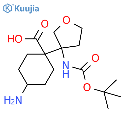 4-amino-1-(3-{(tert-butoxy)carbonylamino}oxolan-3-yl)cyclohexane-1-carboxylic acid structure