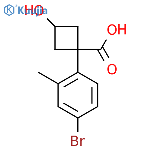 1-(4-bromo-2-methylphenyl)-3-hydroxycyclobutane-1-carboxylic acid structure