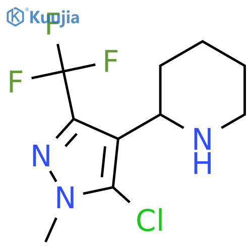 2-5-chloro-1-methyl-3-(trifluoromethyl)-1H-pyrazol-4-ylpiperidine structure