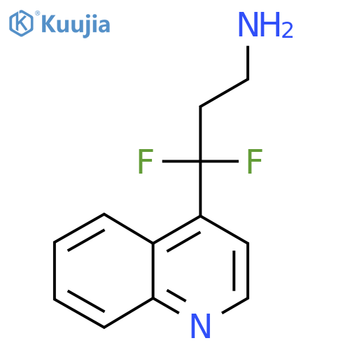 3,3-difluoro-3-(quinolin-4-yl)propan-1-amine structure