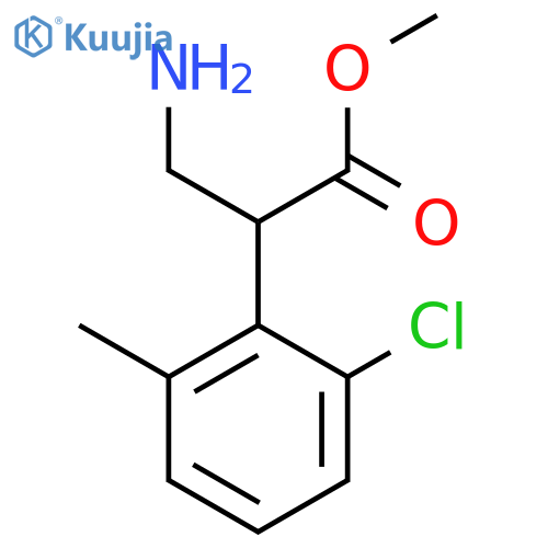 methyl 3-amino-2-(2-chloro-6-methylphenyl)propanoate structure