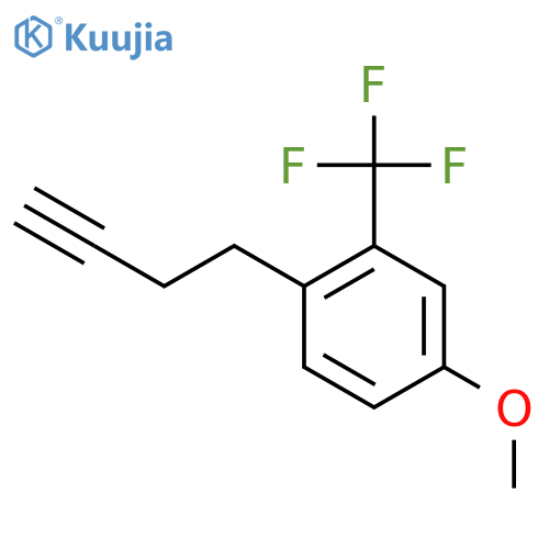 1-(but-3-yn-1-yl)-4-methoxy-2-(trifluoromethyl)benzene structure