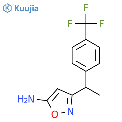 3-{1-4-(trifluoromethyl)phenylethyl}-1,2-oxazol-5-amine structure