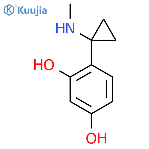4-1-(methylamino)cyclopropylbenzene-1,3-diol structure