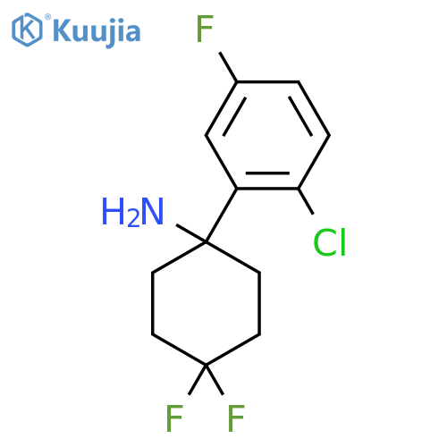 1-(2-chloro-5-fluorophenyl)-4,4-difluorocyclohexan-1-amine structure
