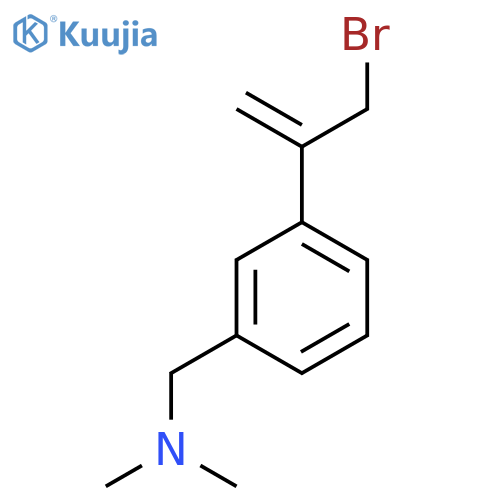 {3-(3-bromoprop-1-en-2-yl)phenylmethyl}dimethylamine structure
