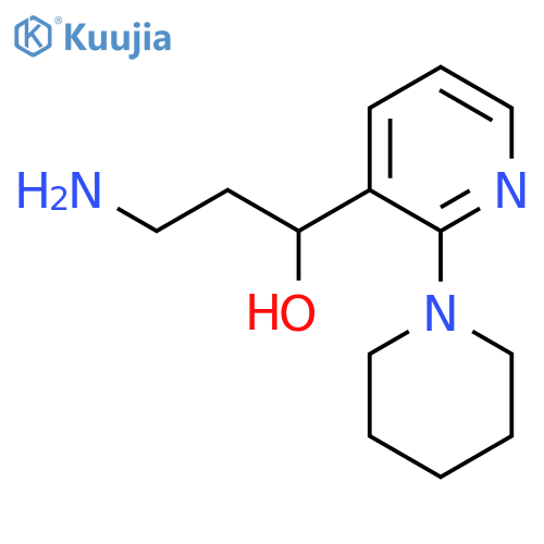 3-amino-1-2-(piperidin-1-yl)pyridin-3-ylpropan-1-ol structure