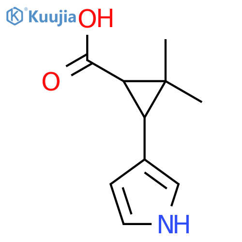 2,2-dimethyl-3-(1H-pyrrol-3-yl)cyclopropane-1-carboxylic acid structure