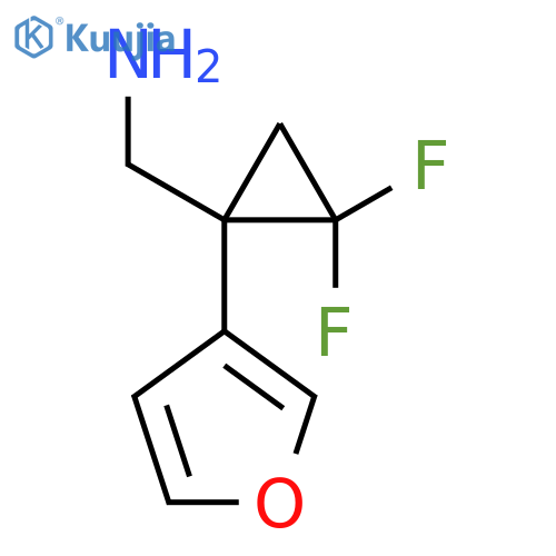 2,2-difluoro-1-(furan-3-yl)cyclopropylmethanamine structure