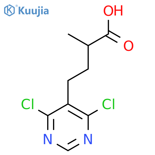 4-(4,6-dichloropyrimidin-5-yl)-2-methylbutanoic acid structure