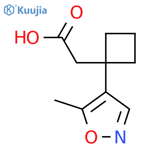 2-1-(5-methyl-1,2-oxazol-4-yl)cyclobutylacetic acid structure