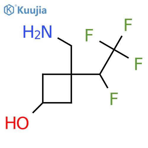 3-(aminomethyl)-3-(1,2,2,2-tetrafluoroethyl)cyclobutan-1-ol structure