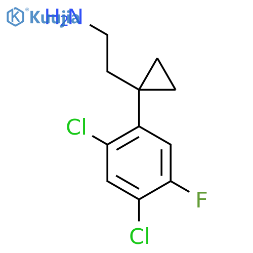 2-1-(2,4-dichloro-5-fluorophenyl)cyclopropylethan-1-amine structure
