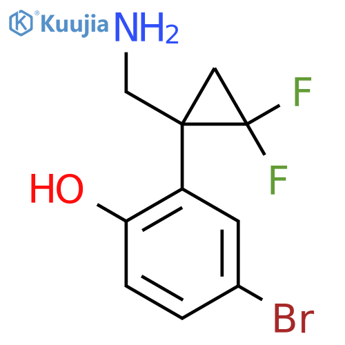 2-1-(aminomethyl)-2,2-difluorocyclopropyl-4-bromophenol structure
