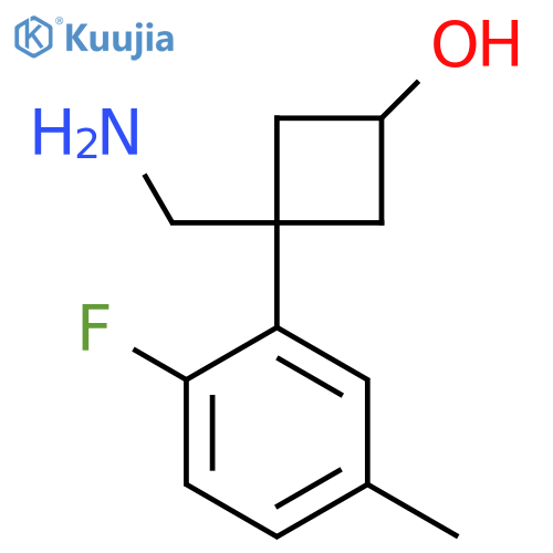 3-(aminomethyl)-3-(2-fluoro-5-methylphenyl)cyclobutan-1-ol structure