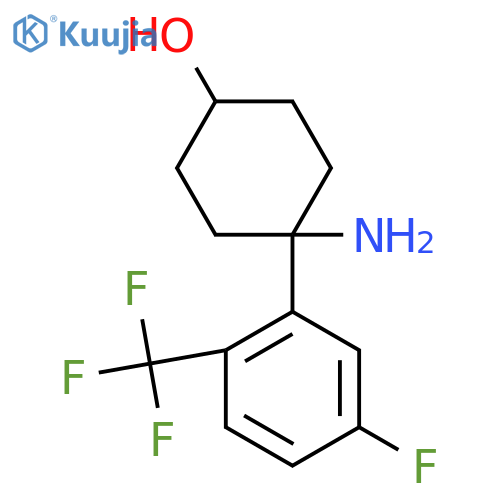 4-amino-4-5-fluoro-2-(trifluoromethyl)phenylcyclohexan-1-ol structure