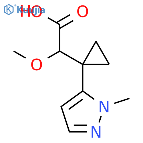 2-methoxy-2-1-(1-methyl-1H-pyrazol-5-yl)cyclopropylacetic acid structure
