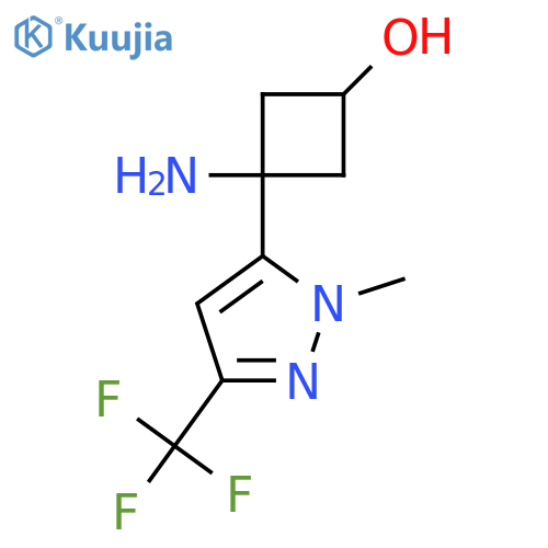 3-amino-3-1-methyl-3-(trifluoromethyl)-1H-pyrazol-5-ylcyclobutan-1-ol structure