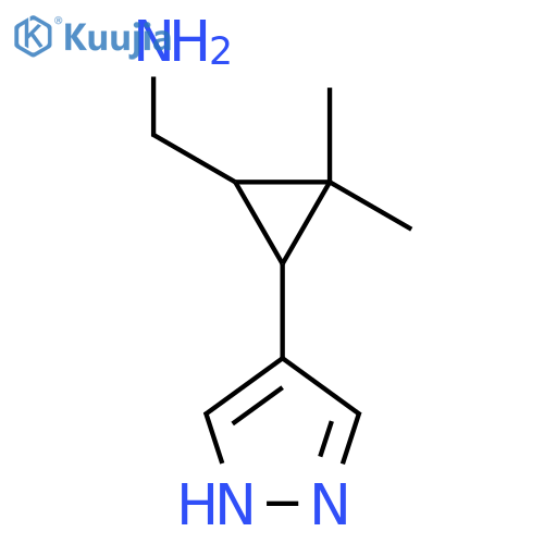 2,2-dimethyl-3-(1H-pyrazol-4-yl)cyclopropylmethanamine structure