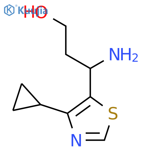 3-amino-3-(4-cyclopropyl-1,3-thiazol-5-yl)propan-1-ol structure