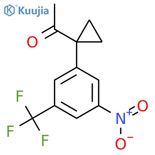 1-{1-3-nitro-5-(trifluoromethyl)phenylcyclopropyl}ethan-1-one structure
