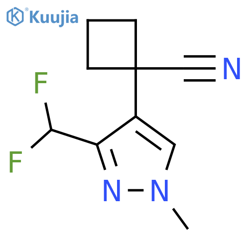 1-3-(difluoromethyl)-1-methyl-1H-pyrazol-4-ylcyclobutane-1-carbonitrile structure