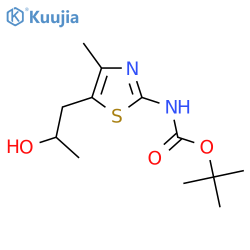 tert-butyl N-5-(2-hydroxypropyl)-4-methyl-1,3-thiazol-2-ylcarbamate structure