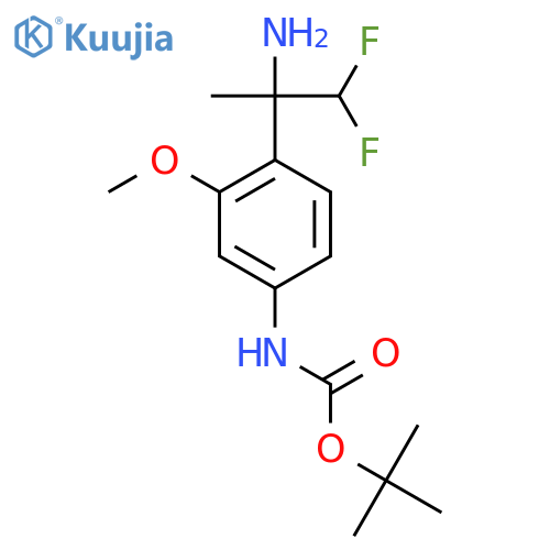 tert-butyl N-4-(2-amino-1,1-difluoropropan-2-yl)-3-methoxyphenylcarbamate structure
