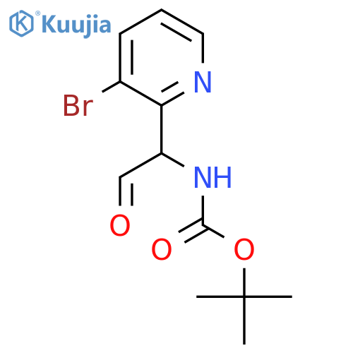 tert-butyl N-1-(3-bromopyridin-2-yl)-2-oxoethylcarbamate structure