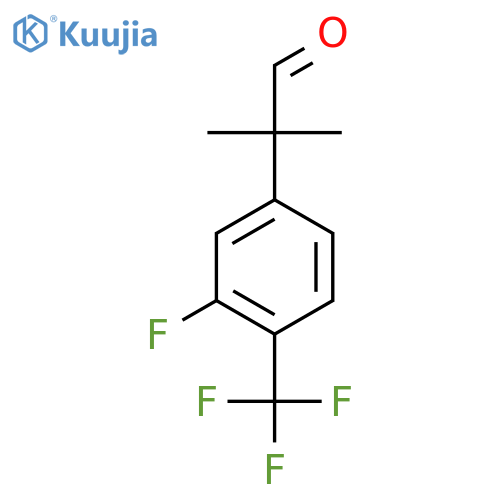 2-3-fluoro-4-(trifluoromethyl)phenyl-2-methylpropanal structure
