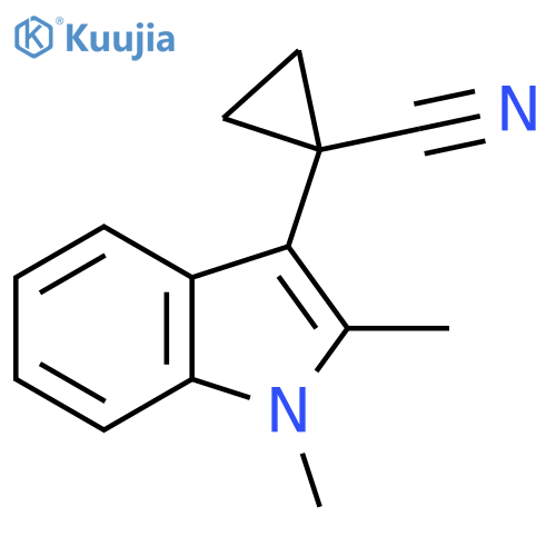 1-(1,2-dimethyl-1H-indol-3-yl)cyclopropane-1-carbonitrile structure