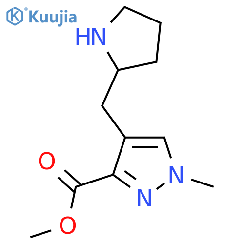 methyl 1-methyl-4-(pyrrolidin-2-yl)methyl-1H-pyrazole-3-carboxylate structure