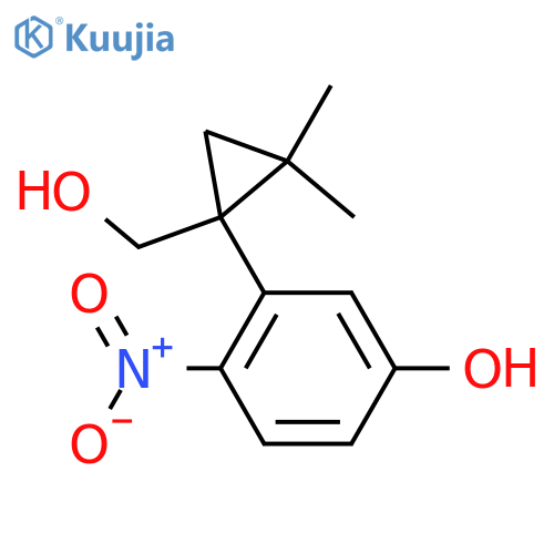 3-1-(hydroxymethyl)-2,2-dimethylcyclopropyl-4-nitrophenol structure